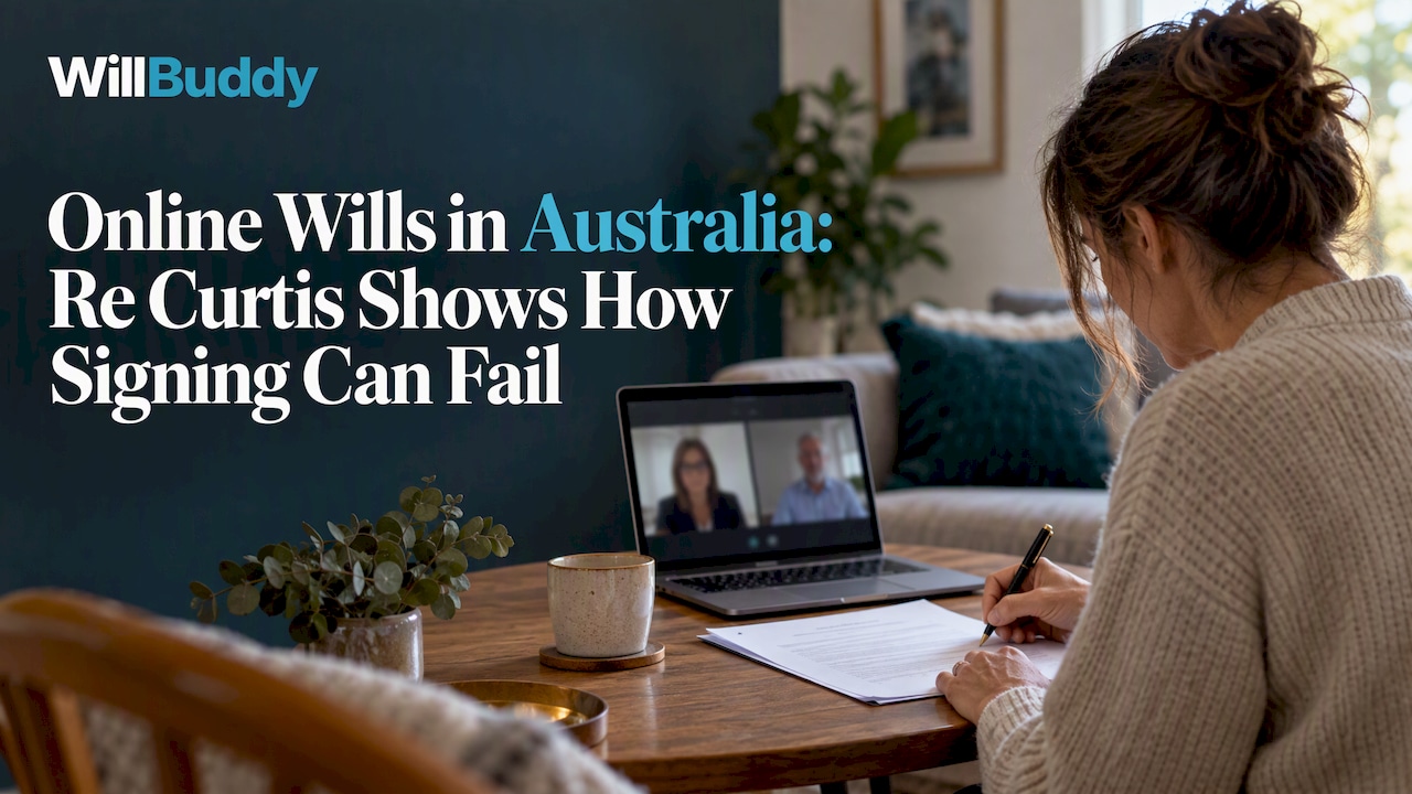 Person signing a will during remote witnessing