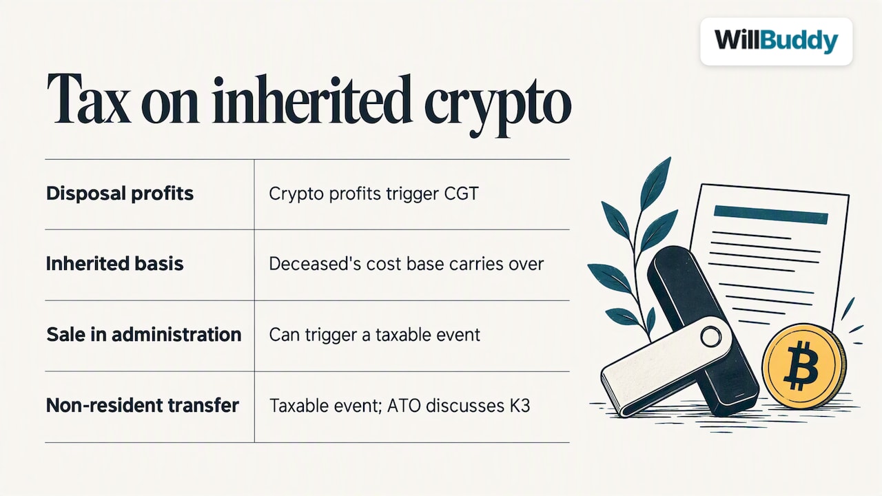 Tax on inherited crypto: overview diagram