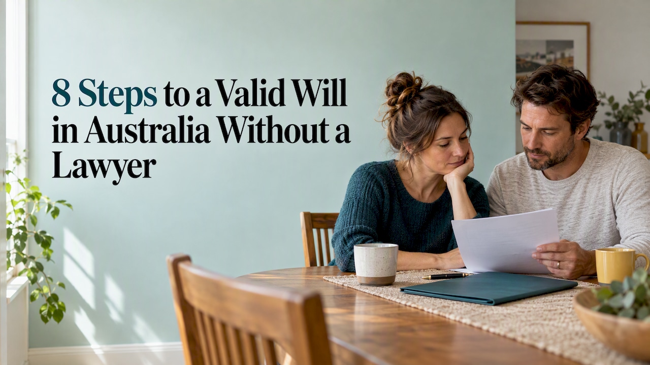 Couple reviewing will plans at home