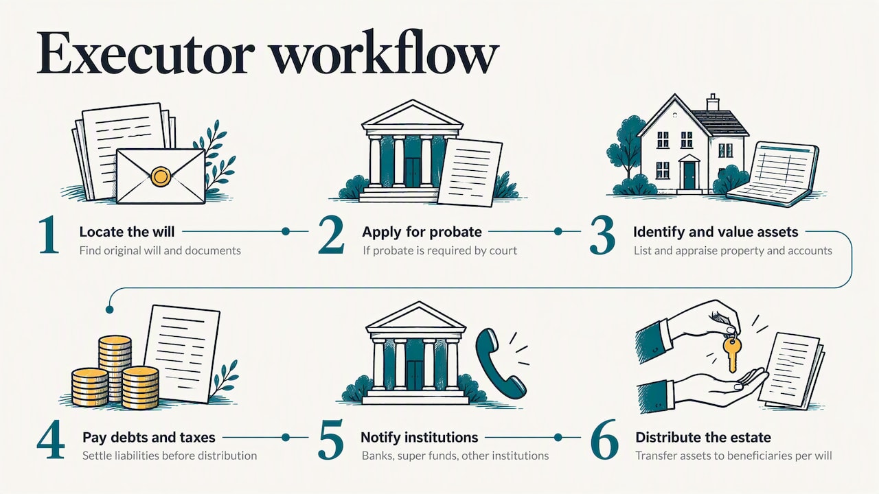 Executor duties from will to distribution