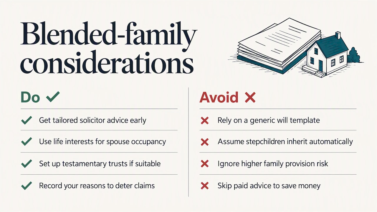 Special considerations for blended families and second marriages: overview diagram
