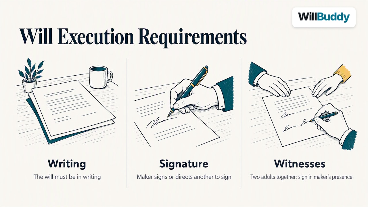 Three requirements for signing an Australian will