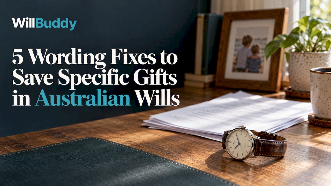 Will papers beside a wristwatch on desk