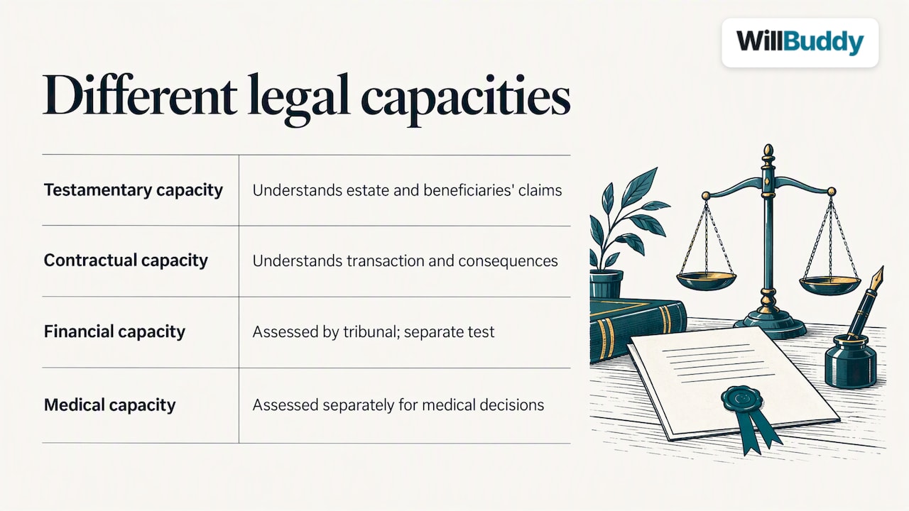Comparison of four types of legal capacity