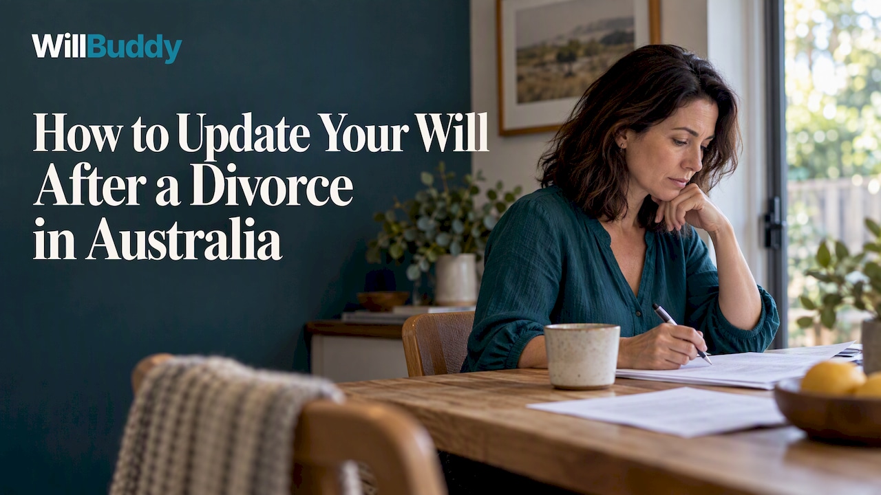 Woman reviewing will papers at home