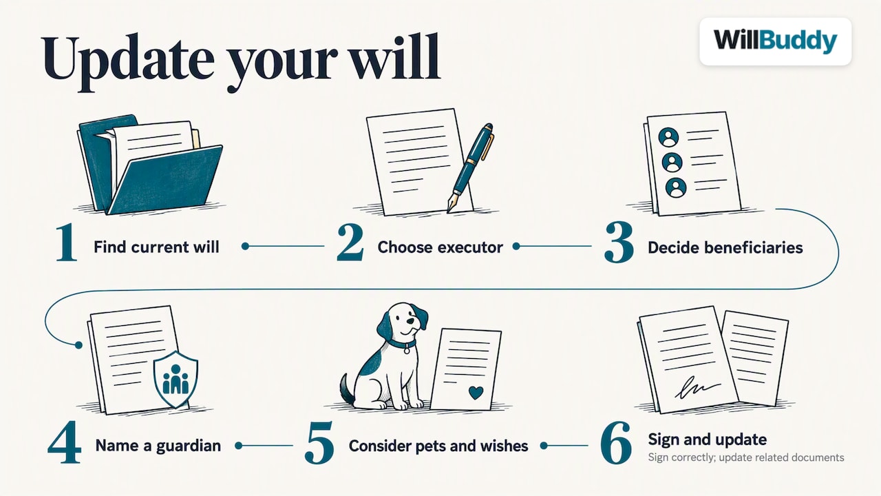 Seven steps for updating a will